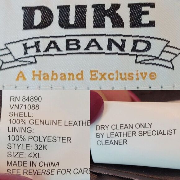 Duke Haband Mens Sz 4XL Western Brown Genuine Leather Patchwork Vest Cowboy - Picture 3 of 13